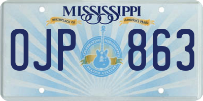MS license plate OJP863