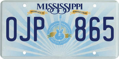 MS license plate OJP865
