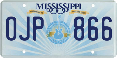 MS license plate OJP866