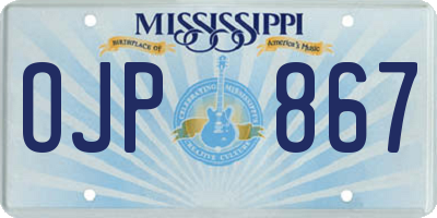 MS license plate OJP867