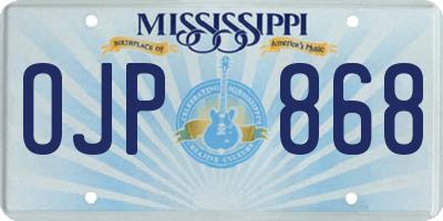 MS license plate OJP868