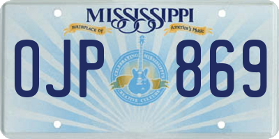 MS license plate OJP869
