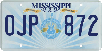 MS license plate OJP872