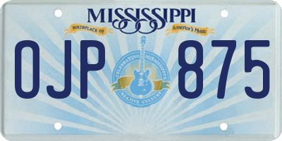 MS license plate OJP875