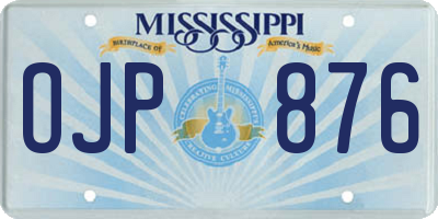 MS license plate OJP876