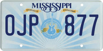 MS license plate OJP877