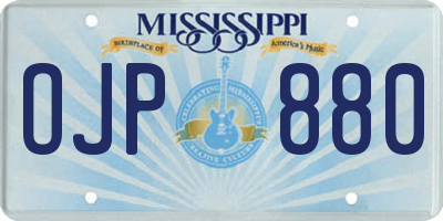 MS license plate OJP880
