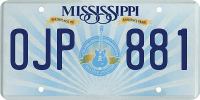 MS license plate OJP881