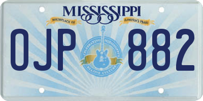 MS license plate OJP882