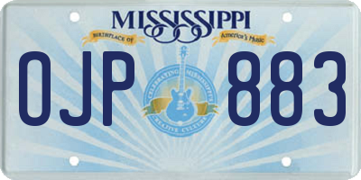 MS license plate OJP883