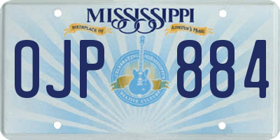 MS license plate OJP884