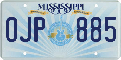 MS license plate OJP885