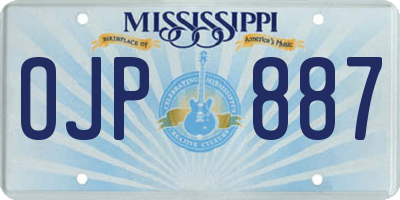 MS license plate OJP887