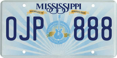 MS license plate OJP888