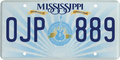 MS license plate OJP889