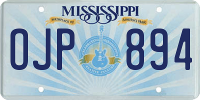MS license plate OJP894