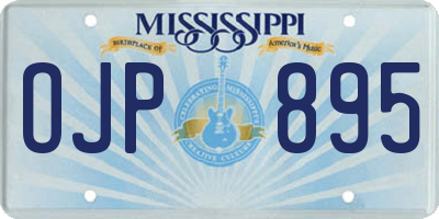 MS license plate OJP895
