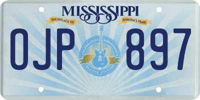 MS license plate OJP897