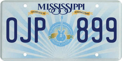 MS license plate OJP899