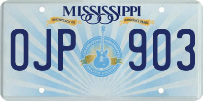 MS license plate OJP903