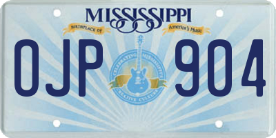 MS license plate OJP904