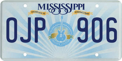 MS license plate OJP906