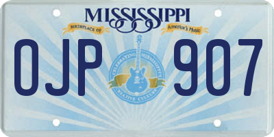 MS license plate OJP907