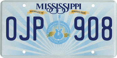MS license plate OJP908