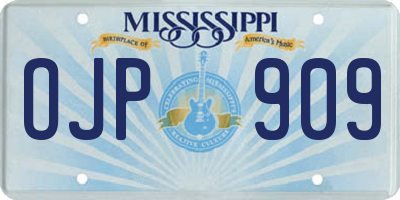 MS license plate OJP909