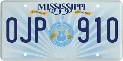 MS license plate OJP910
