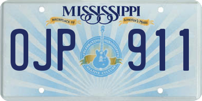 MS license plate OJP911