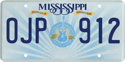 MS license plate OJP912