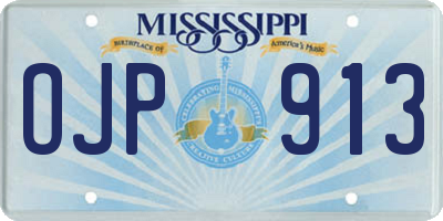 MS license plate OJP913