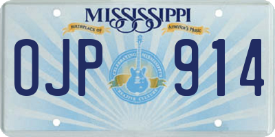 MS license plate OJP914
