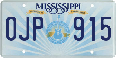 MS license plate OJP915