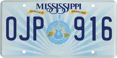 MS license plate OJP916