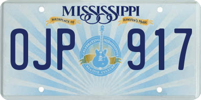 MS license plate OJP917