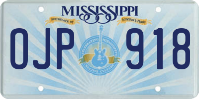 MS license plate OJP918