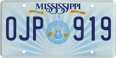 MS license plate OJP919