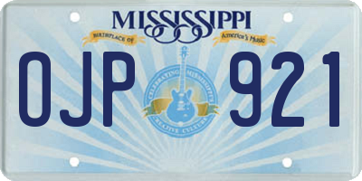 MS license plate OJP921