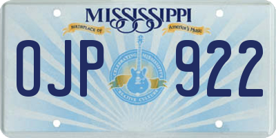 MS license plate OJP922