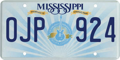 MS license plate OJP924