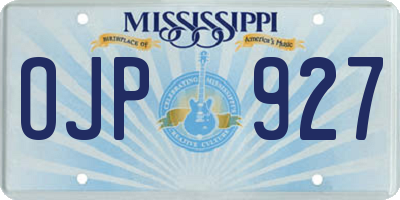 MS license plate OJP927