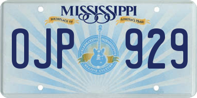 MS license plate OJP929