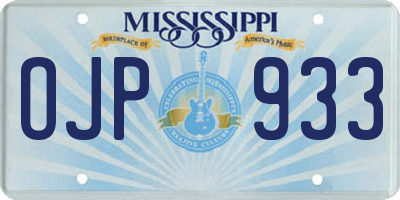 MS license plate OJP933