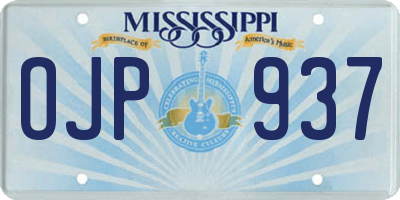 MS license plate OJP937