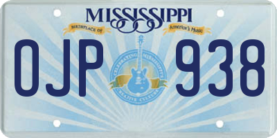 MS license plate OJP938