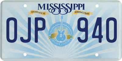 MS license plate OJP940