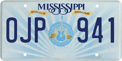 MS license plate OJP941