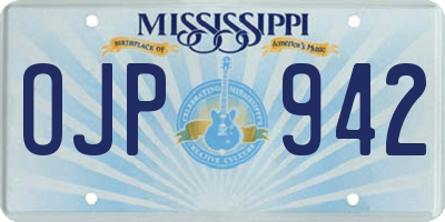 MS license plate OJP942